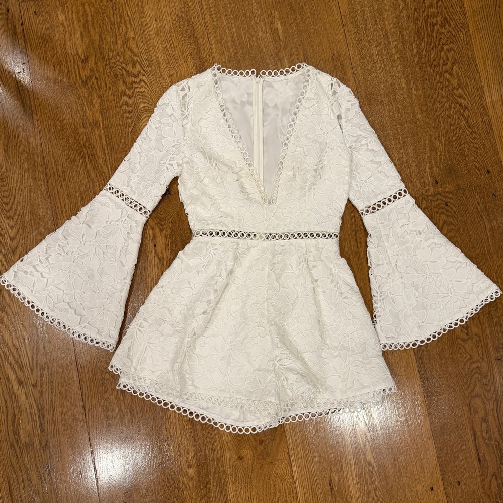 Sau Lee White Lace Romper (Size 2)